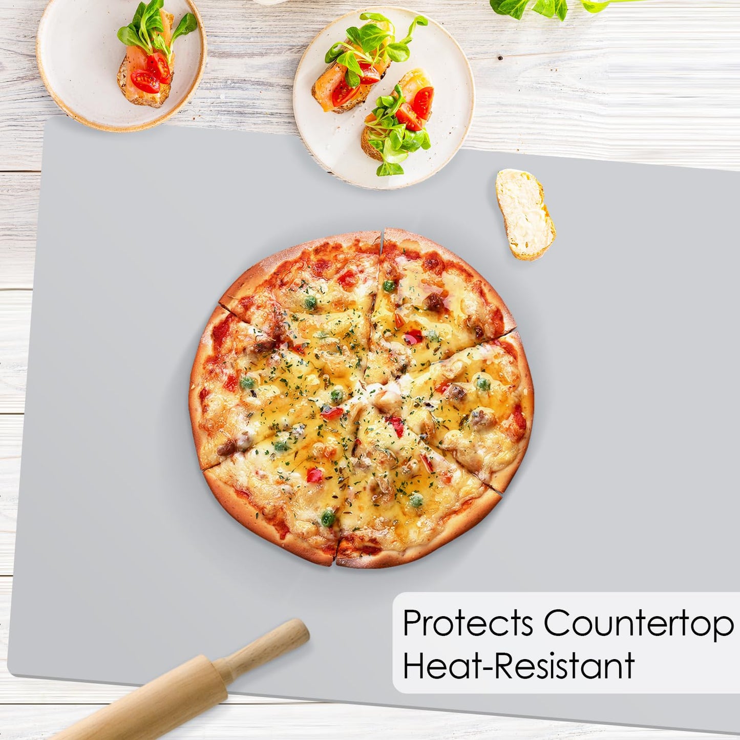 Extra Large Silicone Mat, 31.5x23.6 Large Silicone Placemats for Kids, Gray Large Silicone Sheet for Crafts Heat Resistant Mat for Kitchen Counter, Non-Stick Silicone Table Mat for Dough and Pastry