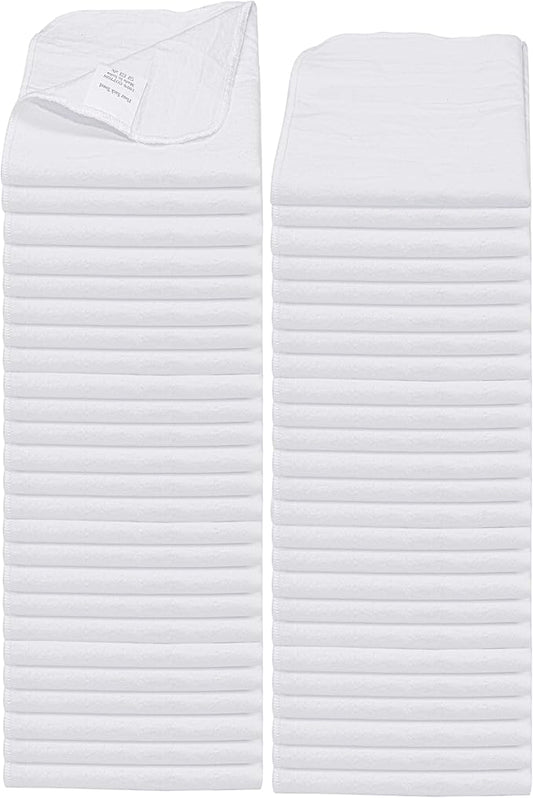 Shop Towels| Multipurpose Commercial and Residential shop cleaning| Car Wash, Polish, Housewares, Microwave, Coffee Machine, Restaurant, Bathrooms, Electronics, Auto Garage | 50 Pack 14"x12" White