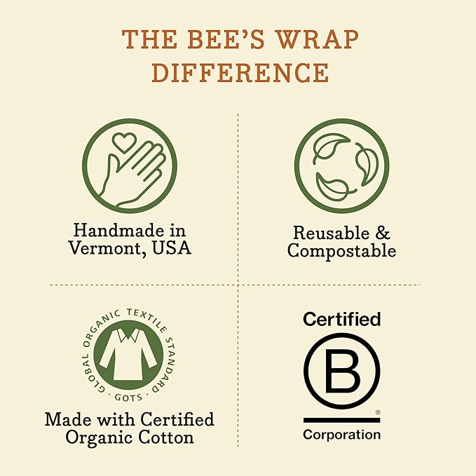 Bee's Wrap Beeswax Wraps for Food - Garden Party Cut to Size 14x52" Wax Paper Roll - Made in USA Reusable Waxed Paper & Bowl Covers - Organic & Eco-Friendly Alternative to Aluminum Foil & Plastic Wrap