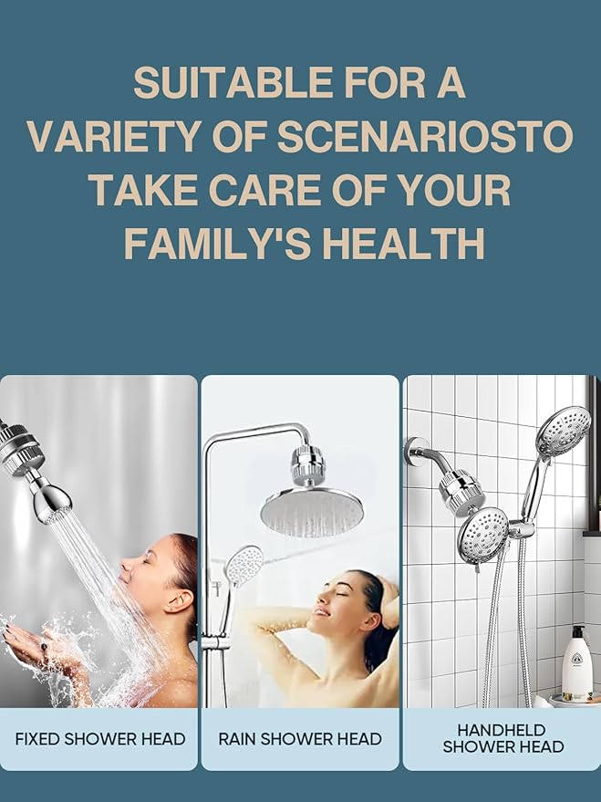 Cobbe HD HEAVY DUTY High Output Shower Filter – 99% REMOVAL Shower Head Filter for Hard Water, Heavy Metals, Chlorine and Harmful Substance, Improve your skin and hair - Egyptian Gold