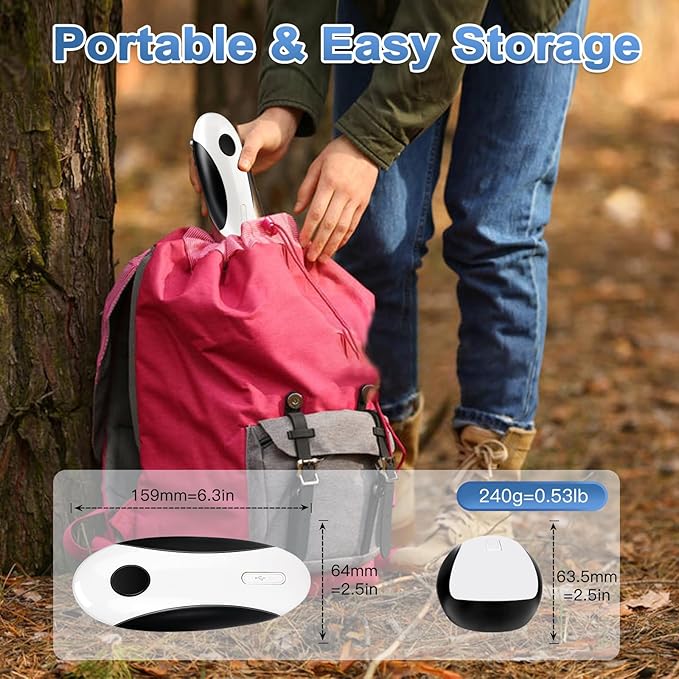Electric Can Opener for Seniors, Rechargeable Automatic Canopener Smooth Edge, Kitchen Aid Gadgets Perfect for Chef, Arthritis Friendly, Hands Free, One Touch Design, Easy to Use