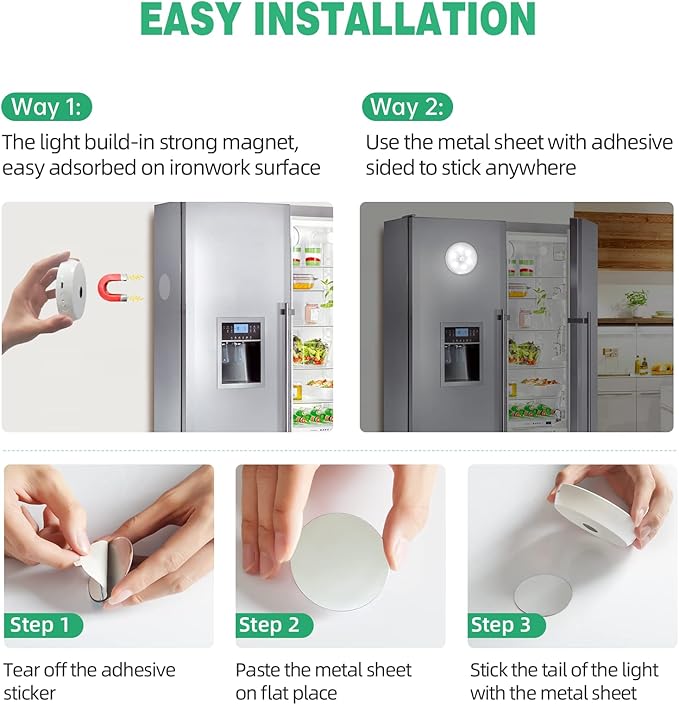 LED Closet Lights Wireless Motion Sensor Puck Light with Remote Control, Rechargeable Step Puck Lights,Dimmable Under Cabinet Indoor Lighting Magnet Stick-on Light for Counter Kitchen Wardrobe(6 Pack)