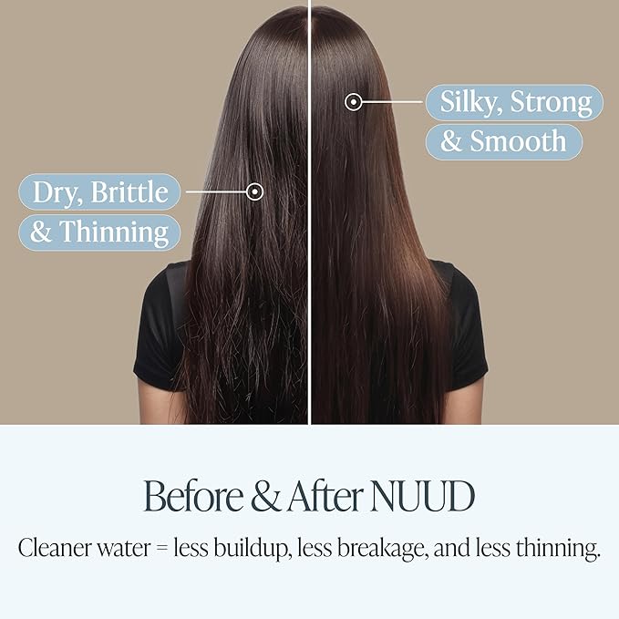 NUUD Filtered Shower Head - Removes Chlorine, Heavy Metals & Contaminants for Healthier Scalp Skin & Hair | Protects Colored Hair & Soothes Dry Skin - High Pressure Shower Head Filter - Chrome