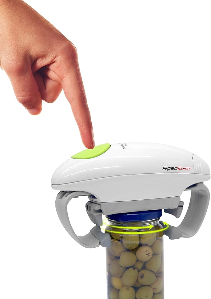 Electric Jar Opener– The Original RoboTwist One Touch Electric Handsfree Easy Jar Opener, Works for Jars - As Seen on TV
