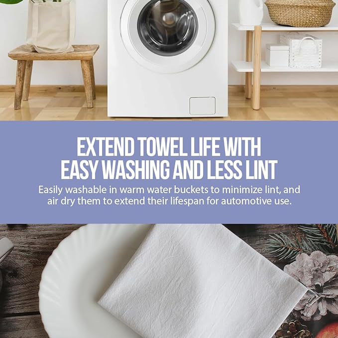 WHITEWRAP Flour Sack Towels| Tea Towel for Crafts| Kitchen Dish Cotton Blank Towel for Embroidery|Baking Bread Proofing Linen Cover| Thick Absorbent Quick Dry| 4 Pack 33"X38" White