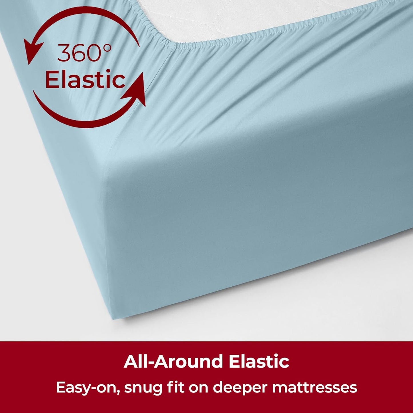 Mellanni Extra Deep Full Sheets - 4 PC Iconic Collection Bedding - Hotel Luxury, Ultra Soft, Cooling Bed Sheets - Wrinkle, Fade, Stain Resistant (Full, Aqua)