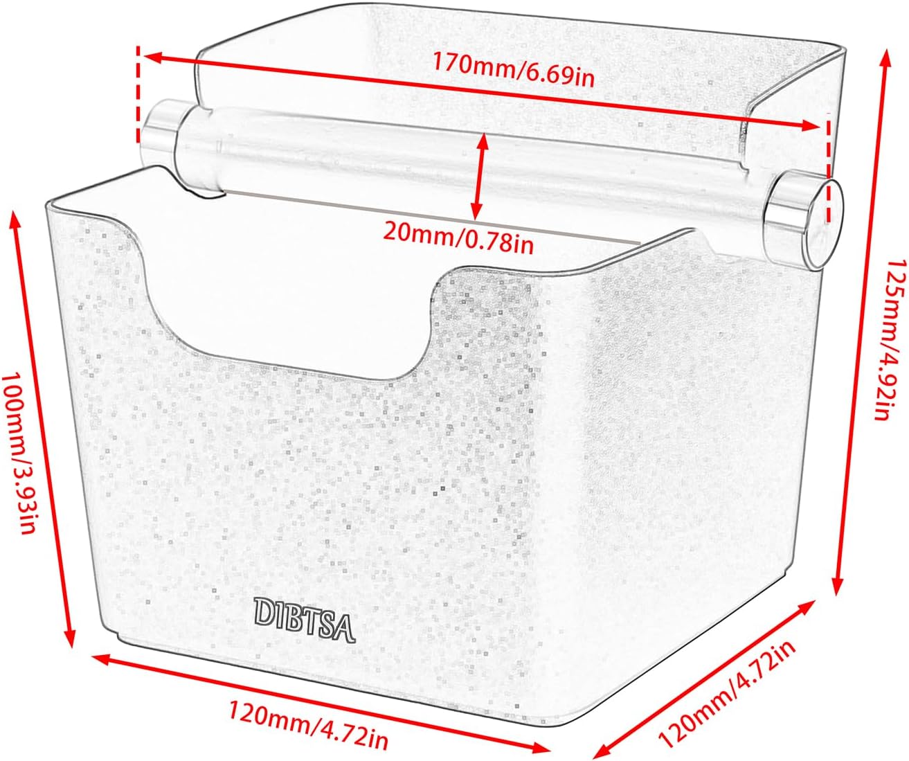 DIBTSA Knock Box Espresso, Stainless Steel Knock Box for Coffee Grounds, with Removable Rubber Bar and Anti-slip Pad, Large, Silver