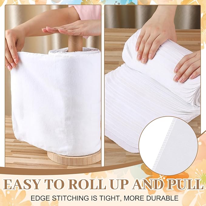 36 Count Reusable Cleaning Cloths Washable Cotton Kitchen Towels for Home(Classic Style,White)