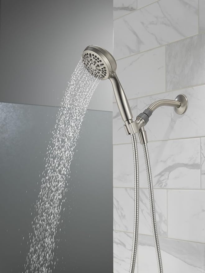 Delta Faucet 5-Spray Handheld Shower Head, Black Shower Head with Hose, Showerheads & Handheld Showers, Handheld Shower Heads, Detachable Shower Head, Hand Shower 1.75 GPM, Matte Black 75511BL