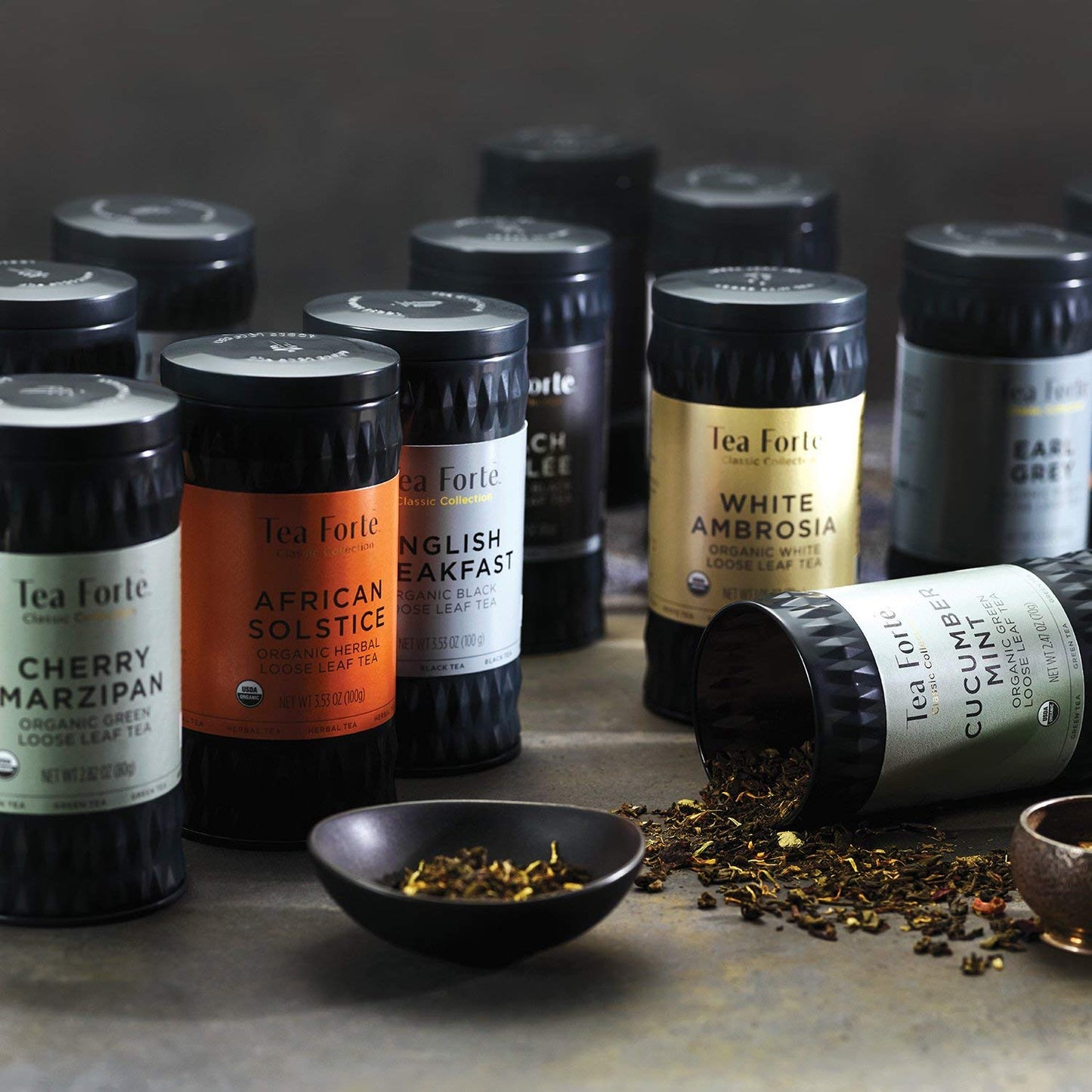 Tea Forte Wildberry Hibiscus Premium Organic Loose Leaf Caffeine-Free Herbal Tea Blend Canister, Makes 35-50 Cups