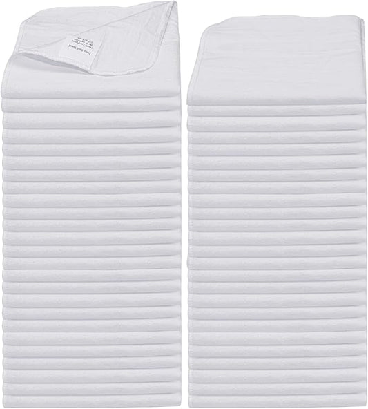 Shop Towels| Multipurpose Commercial and Residential Shop Cleaning| Car Wash, Polish, Housewares, Microwave, Coffee Machine, Restaurant, Bathrooms, Electronics, Auto Garage | 50 Pack 14"x12" White