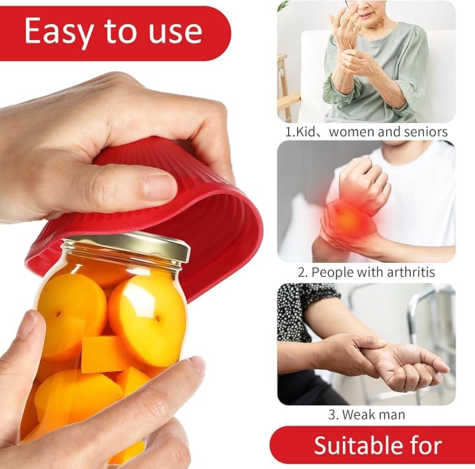 3PCs Rubber Jar Openers, Multi-Function Bottle Opener Gripper Pad for Seniors with Arthritis Weak Hands, Non-Slip Jar Grippers for Easy Opening Jars, Kitchen Easy Top Opener Tool