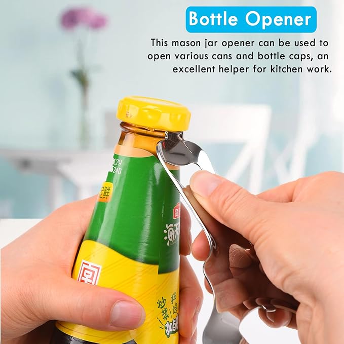 Mason Jar Opener for Canning Lids No Lid Dents or Damage,Multi-Purpose for Bottle Opener and Various Lids Canning Jar Opener,Easy Twist Manual Handheld Top Remover(2 Pack)
