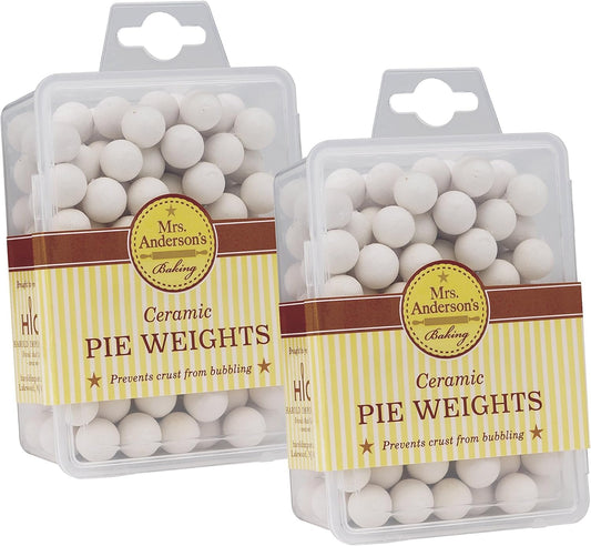 Mrs. Anderson's Baking Ceramic Pie Crust Weights, Natural Ceramic Stoneware, Set of 2