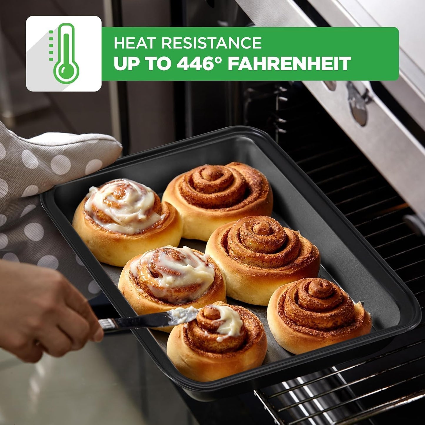 10-Piece Kitchen Oven Baking Pans - Deluxe Carbon Steel Bakeware Set with Stylish Non-stick Gray Coating Inside and Out, Dishwasher Safe & PFOA, PFOS, PTFE Free - NutriChef