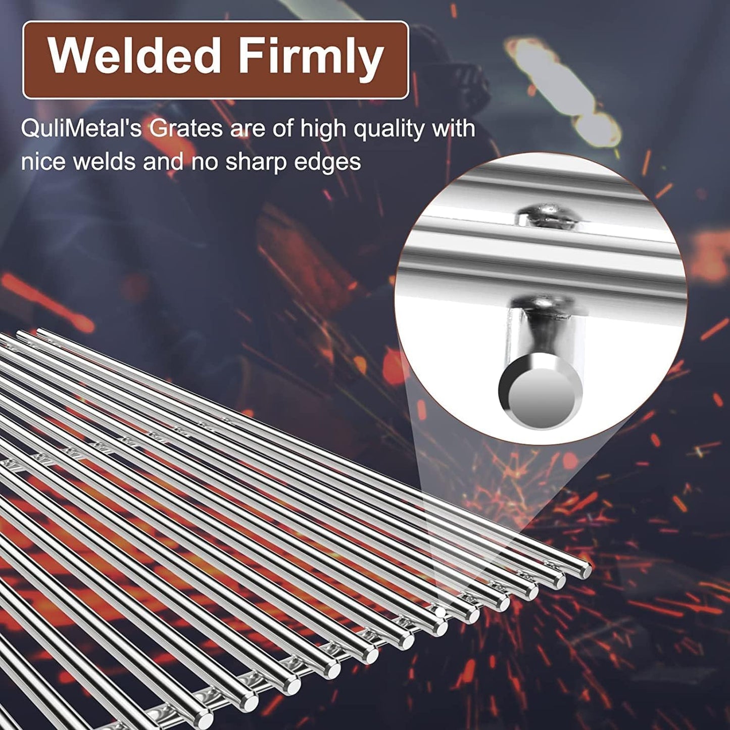 QuliMetal SUS304 9MM Grill Grates for Weber Spirit 300 and GS4 Spirit II 300 Series, Spirit 700, Genesis Silver/Gold/Platinum B & C, Genesis 1000-3500, Replacement Parts for Weber 7638 7639
