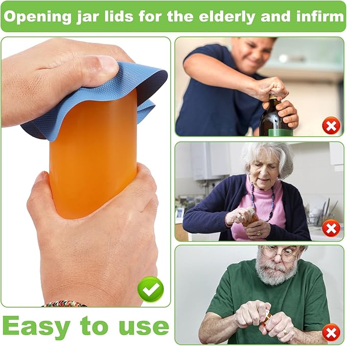 24Pcs Jar Opener Gripper Pads Rubber Jar Gripper for Weak Hands, Multi-function Kitchen Gadget Anti-Slip Coasters Bottle Lid Opener Jar Grippers for Seniors with Arthritis