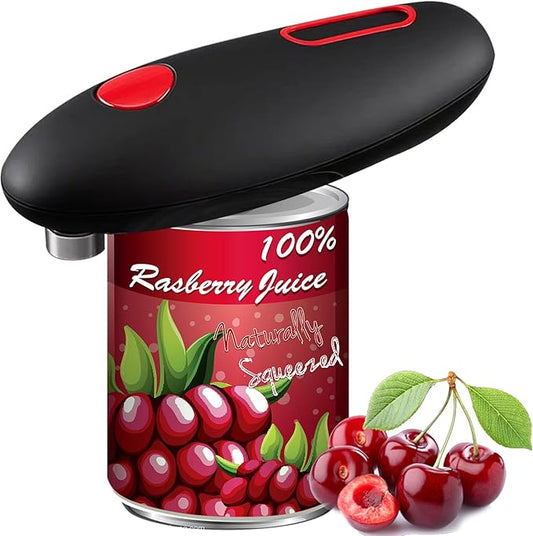 Electric Can Opener,Automatic Can Opener,Can Openers For Seniors,One Touch Automatic Operation,Magnetic Lid Holder & Smooth Edge Cutting,Works with All Standard Cans,Black