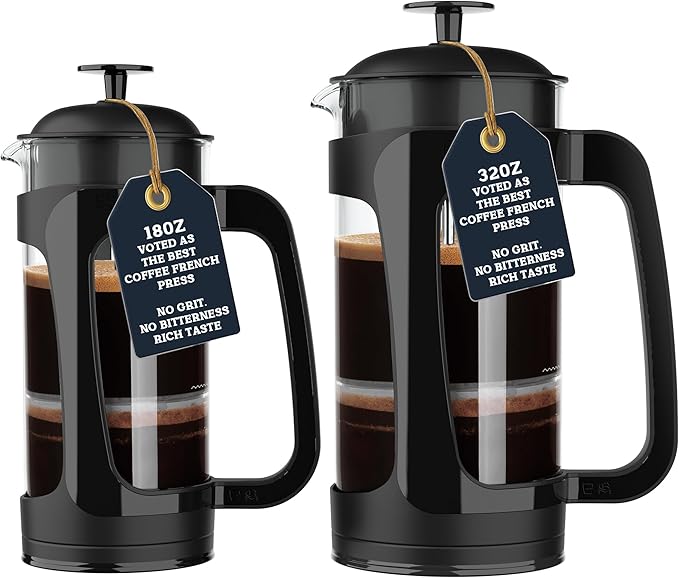 ESPRO - P5 French Press Coffee Maker – Patented Double Microfilter for Sludge and Grit Free Coffee – Made in Taiwan, Black, 18 oz