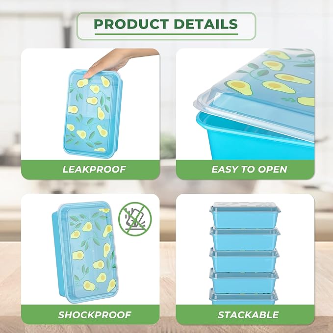 10 Pack 42 oz Meal Prep Containers, Reusable Plastic Food Prep Storage Containers with Printed Lids, Stackable, Leakproof, Microwave & Freezer & Dishwasher Safe,To Go Take Out Box, Orange