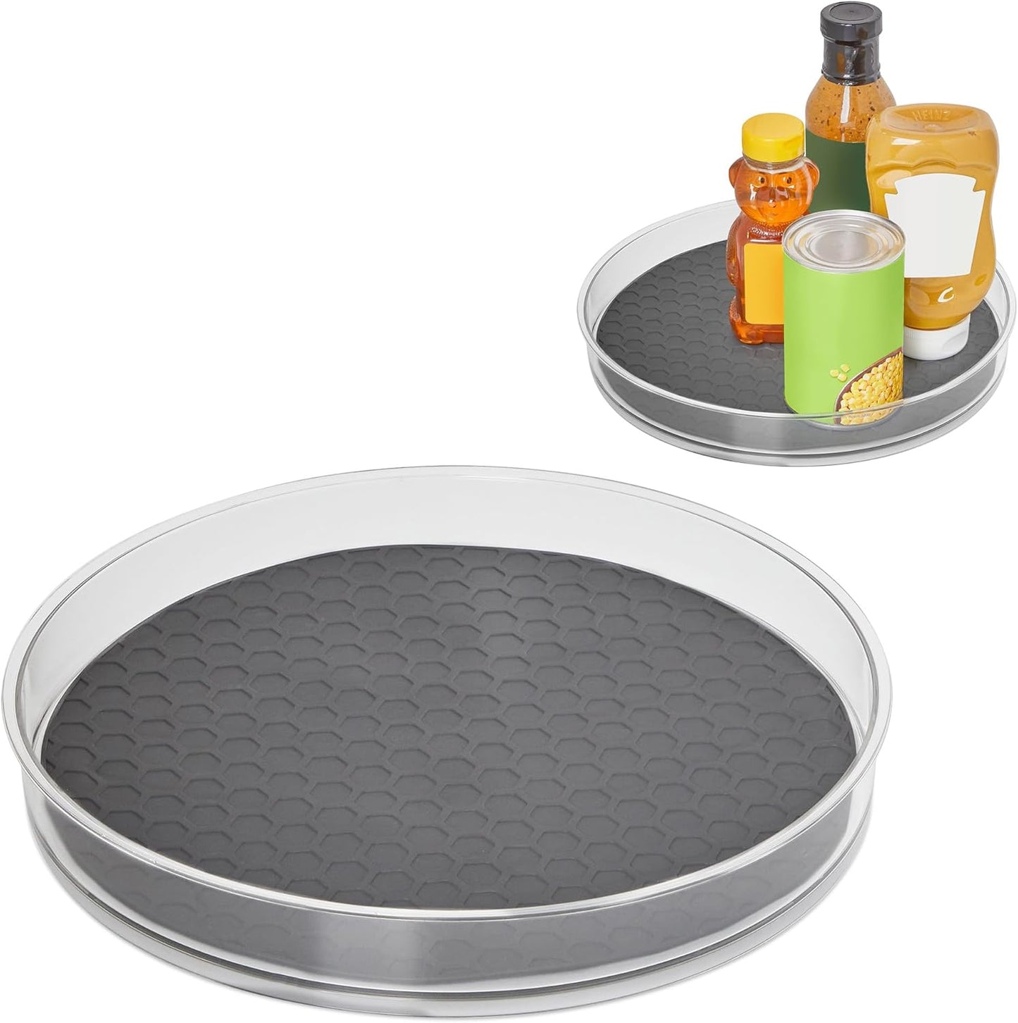 Spectrum Lazy Susan Organizer, Hexa Large 11" - Lazy Susan Turntable for Cabinet, Refrigerator, Pantry, Table, & Shelf - Rotating & Spinning Pantry Organization - Spice Rack Storage for Fridge