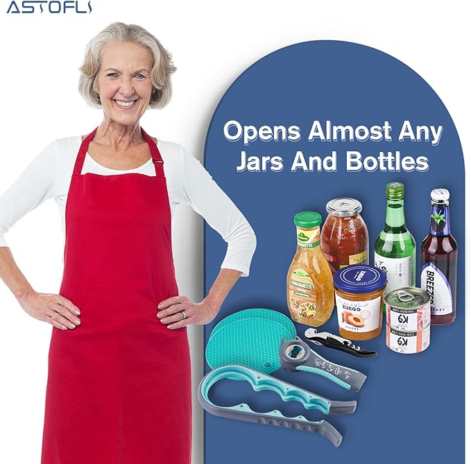Jar Opener Gripper For Seniors With Arthritis: Rubber Bottle Opener For Arthritic Hands - Silicone Jar Lid Openers Grippers For Opening Jars And Bottles - Easy Can Opener Gripper For Weak Hands