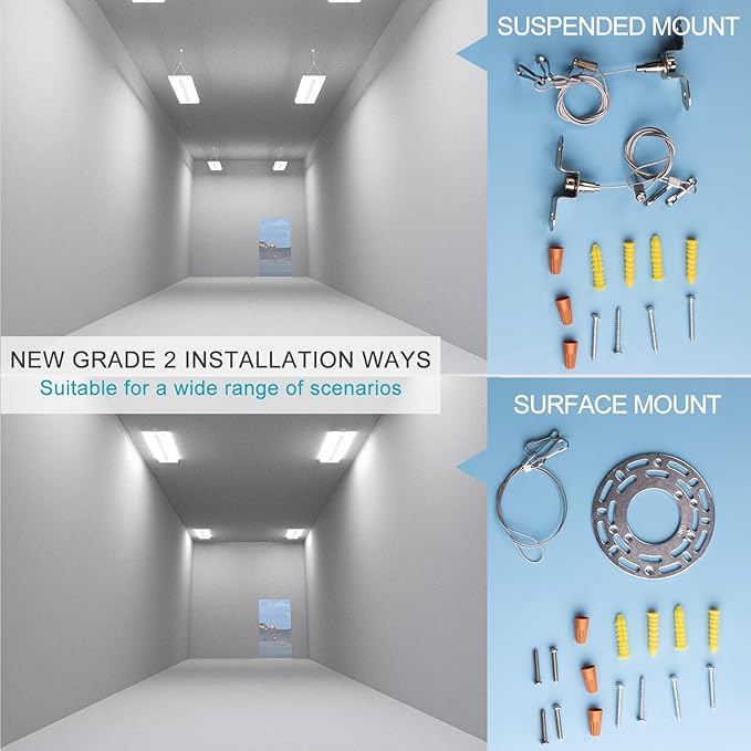 Lightdot 4FT LED High Bay Shop Lights, 100-277V 【Driver Equipped, 5 Years】 265W 37100LM [Eqv. 1000W MH/HPS] 5000K Diamond Diffusion Linear Hanging Light for Warehouse -ETL Listed, 4Pack
