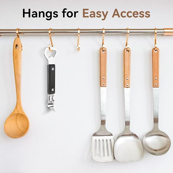 2-Pack Can Punch Opener with Non-Slip Handle, Dual Stainless Steel Beer Bottle and Can Openers, Rust-Resistant and Compact, for Kitchen, Bar, Camping
