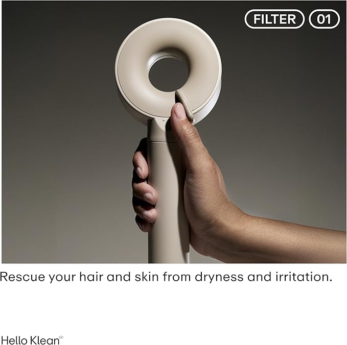 Shower Head in Beige - Filters Unwanted Metals, Chlorine & Impurities Found in Water - Improves Quality of Skin & Hair - Boosts Water Pressure Up to 2 Times - Quick & Easy to Install