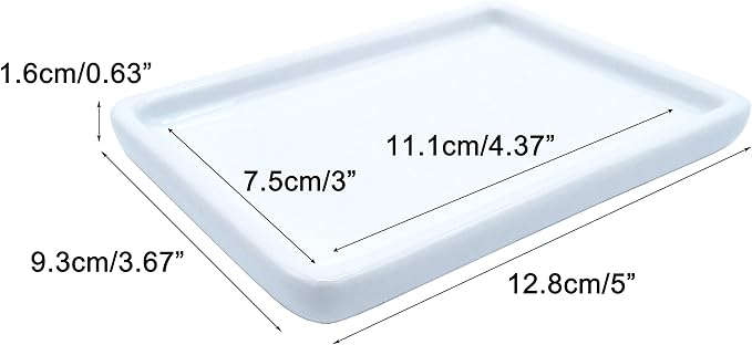 lofekea Ceramic Soap Dish for Shower 2 Pack Bar Soap Holder Palette for Watercolors Soap Tray
