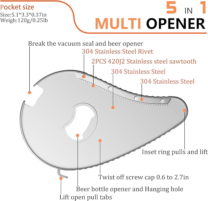 Jar Bottle Can Opener for Weak Hand & Seniors with Arthritis - Easy Twist Off Caps (0.6"-2.7") & Pull Tab Seals,Unique Kitchen Gadget,Multi,Portable Christmas Gifts for Elderly/Women/Men