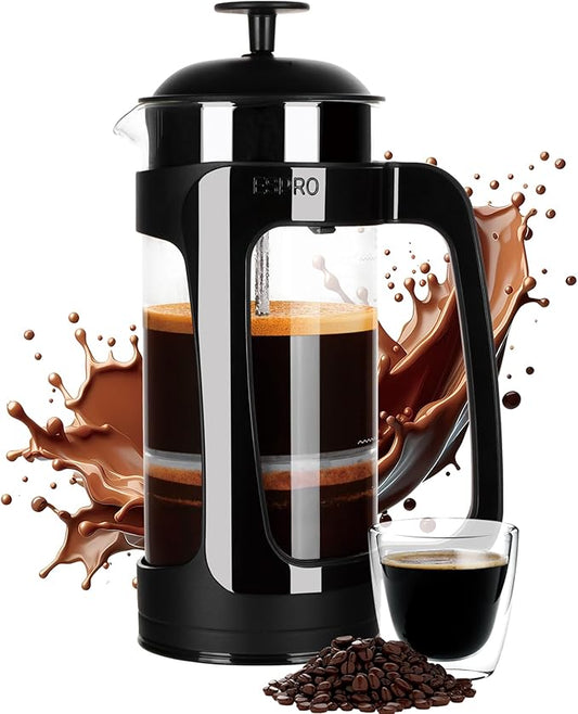 ESPRO - P3 French Press Coffee Maker – Patented Double Microfilter for Sludge and Grit Free Coffee, Black, 18 oz