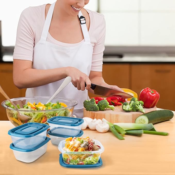 20PCS Rectangle Plastic Portion Box Sets with Lids.Food Storage Box,Container Sets,Food Storage,Food Containers,Plastic Container,use for School,Work and Travel,0.53 Quarts Per Box.