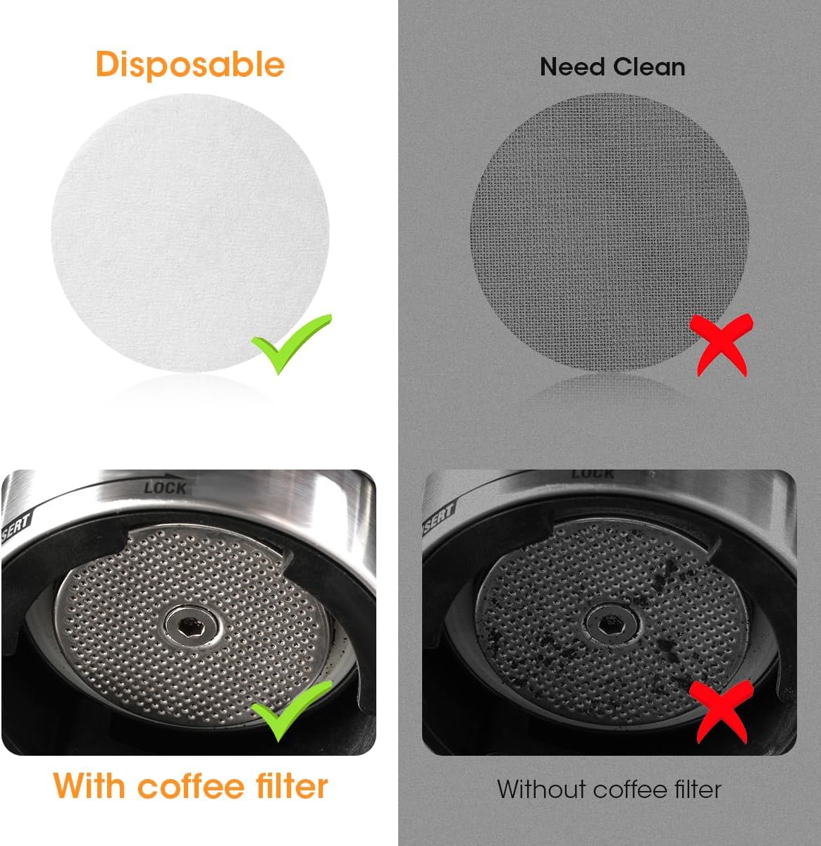 Aieve Espresso Paper Filter Compatible with Breville Barista Espresso Coffee Maker, 400 Pcs 51 mm Espresso Filter Puck Screen Portafilter Paper