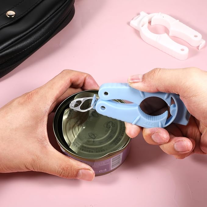 Plastic Bottle Cap Opener, 4 Pack Multifunctional Water Bottle Opener for Seniors 3 in 1 Multi-Purpose Water Can Cap Openers Soda Can Openers for Arthritic Hands Elderly Seniors