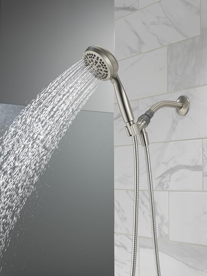 Delta Faucet 5-Spray Handheld Shower Head, Black Shower Head with Hose, Showerheads & Handheld Showers, Handheld Shower Heads, Detachable Shower Head, Hand Shower 1.75 GPM, Matte Black 75511BL