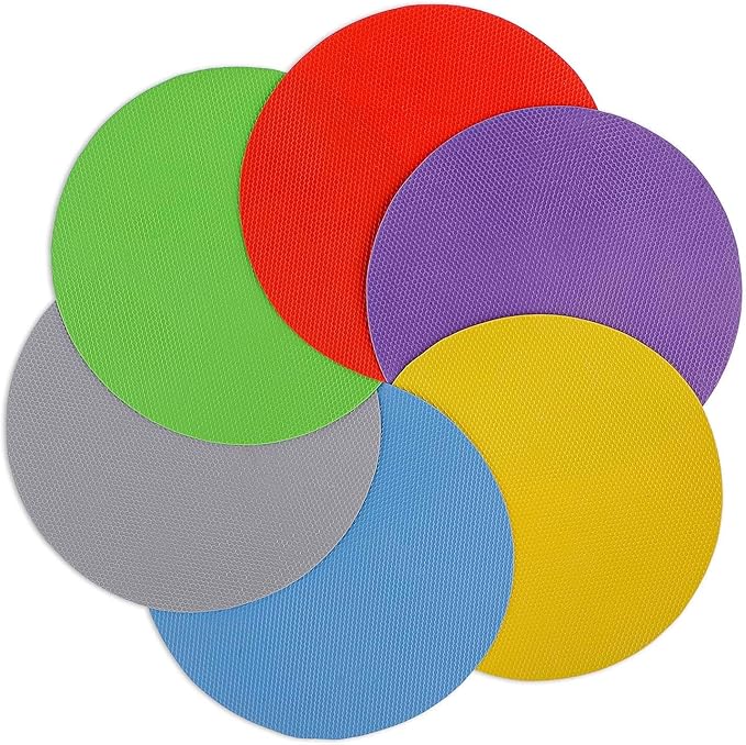 Sibba 6Pcs Rubber Jar Gripper Pads, Multi-purpose Jar Opener Grippers, Bottle Lid Openers Round Kitchen Coasters for Elderly Children Women Weak Hands