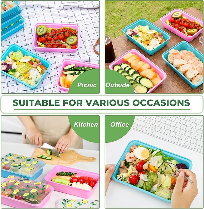 10 Pack 42 oz Meal Prep Containers, Reusable Plastic Food Prep Storage Containers with Printed Lids, Stackable, Leakproof, Microwave & Freezer & Dishwasher Safe,To Go Take Out Box, Orange