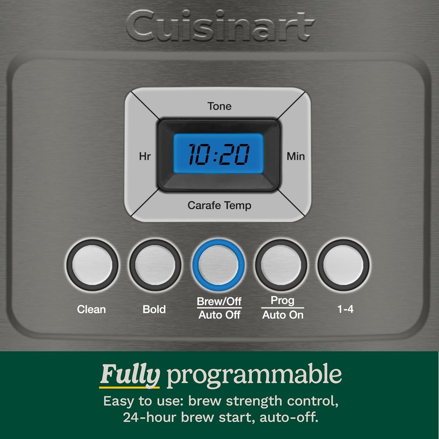 Cuisinart 14-Cup Coffee Maker, Programmable PerfecTemp Glass Carafe Coffee Machine with 1-4 Cup Setting, Brew Strength Control and Brew Pause, Stainless Steel, DCC-3200BKSNAS, Black