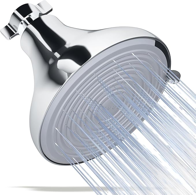 NUUD Filtered Shower Head - Removes Chlorine, Heavy Metals & Contaminants for Healthier Scalp Skin & Hair | Protects Colored Hair & Soothes Dry Skin - High Pressure Shower Head Filter - Chrome