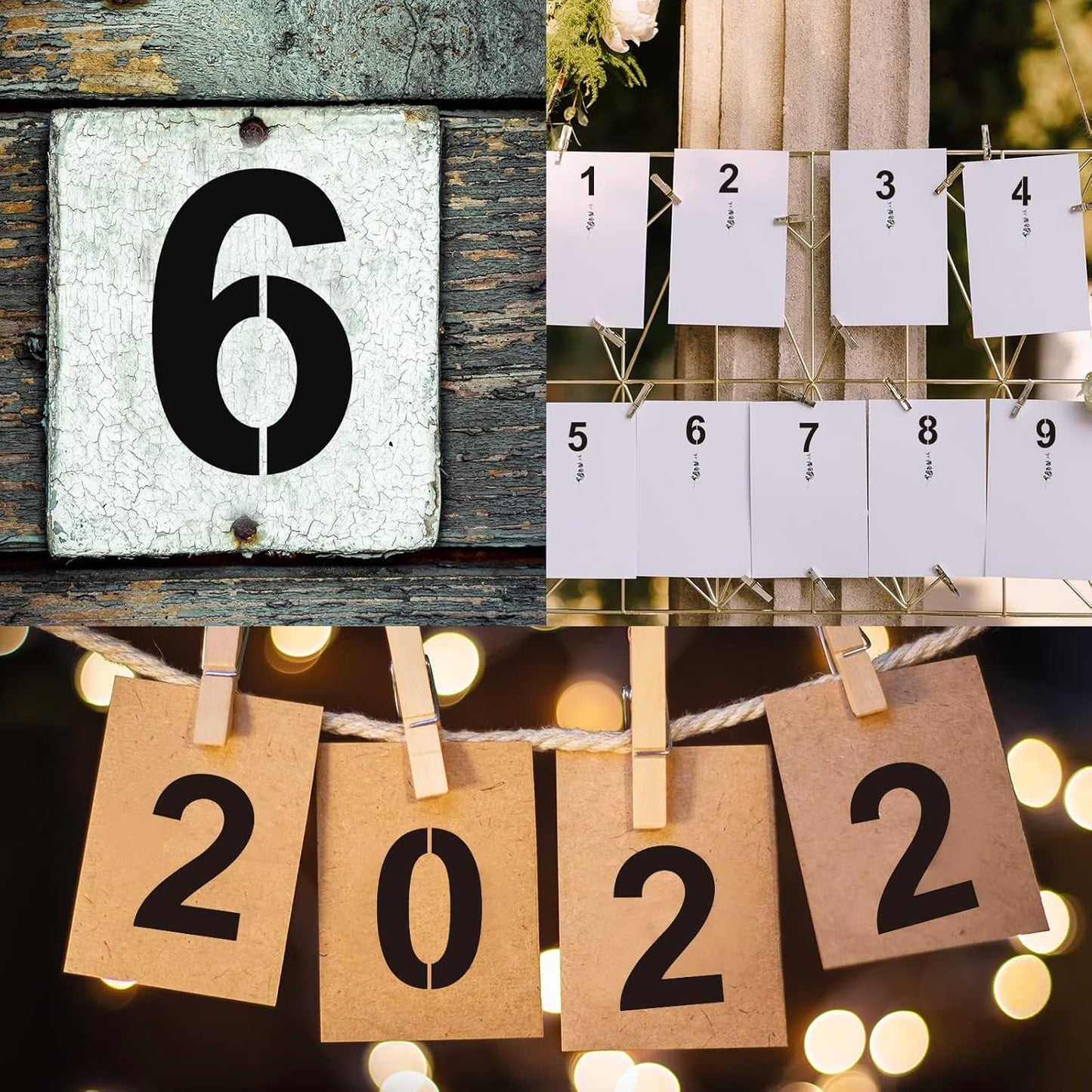6 Inch Plastic Number Stencils - Reusable Digital Templates for Cake, Address, Painting