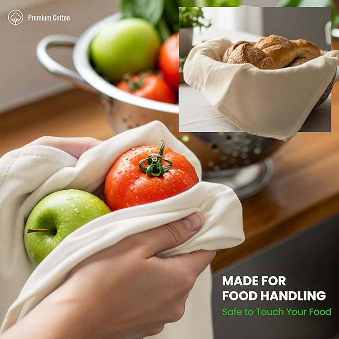 WHITEWRAP Dish Cloths Cotton| Kitchen Wash Cloth| Shop Towels Absorbent and Lint Free Flour Sack| Dishcloths for Kitchen Washing Dishes|Thick Absorbent Quick Dry Dish Rags | 24 Pack 13"x13" Natural