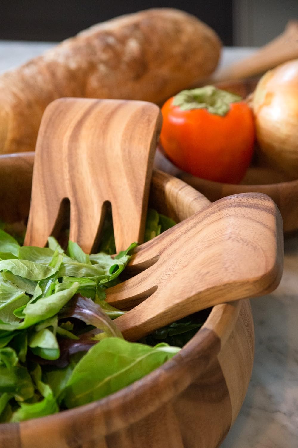 Ironwood Gourmet Kodiak, 1.5 x 3.75 x 6 inches, Bear Claw Salad Server Set, (28152)