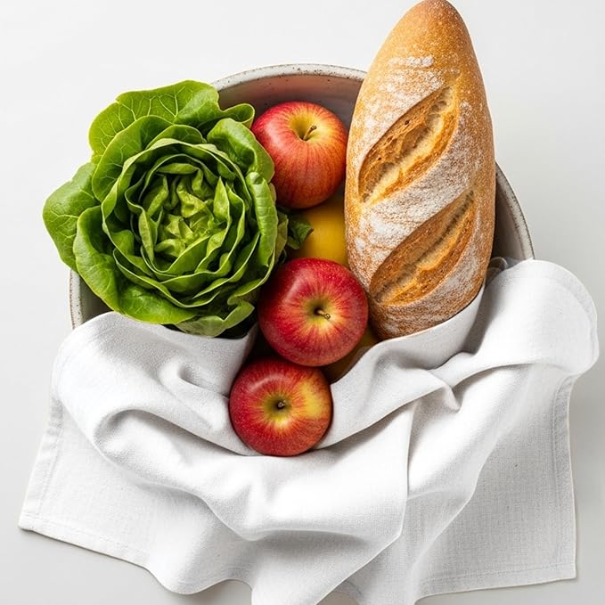 Flour Sack Towels| Towel for Crafts| Kitchen Dish Cotton Blank Towel for Embroidery|Baking Bread Proofing Linen Cover| Thick Absorbent Quick Dry| 12 Pack 18"x28" White