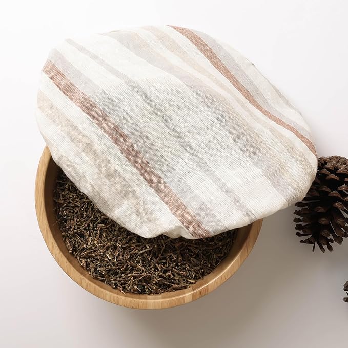 100% Linen Bowl Covers Reusable For Bread Proofing, 4 Pcs Elastic Cloth Fabric Colorful Stripe Bowl Covers, 5.9 * 7.9 * 9.8 * 11.8 Inches, Colorful 4