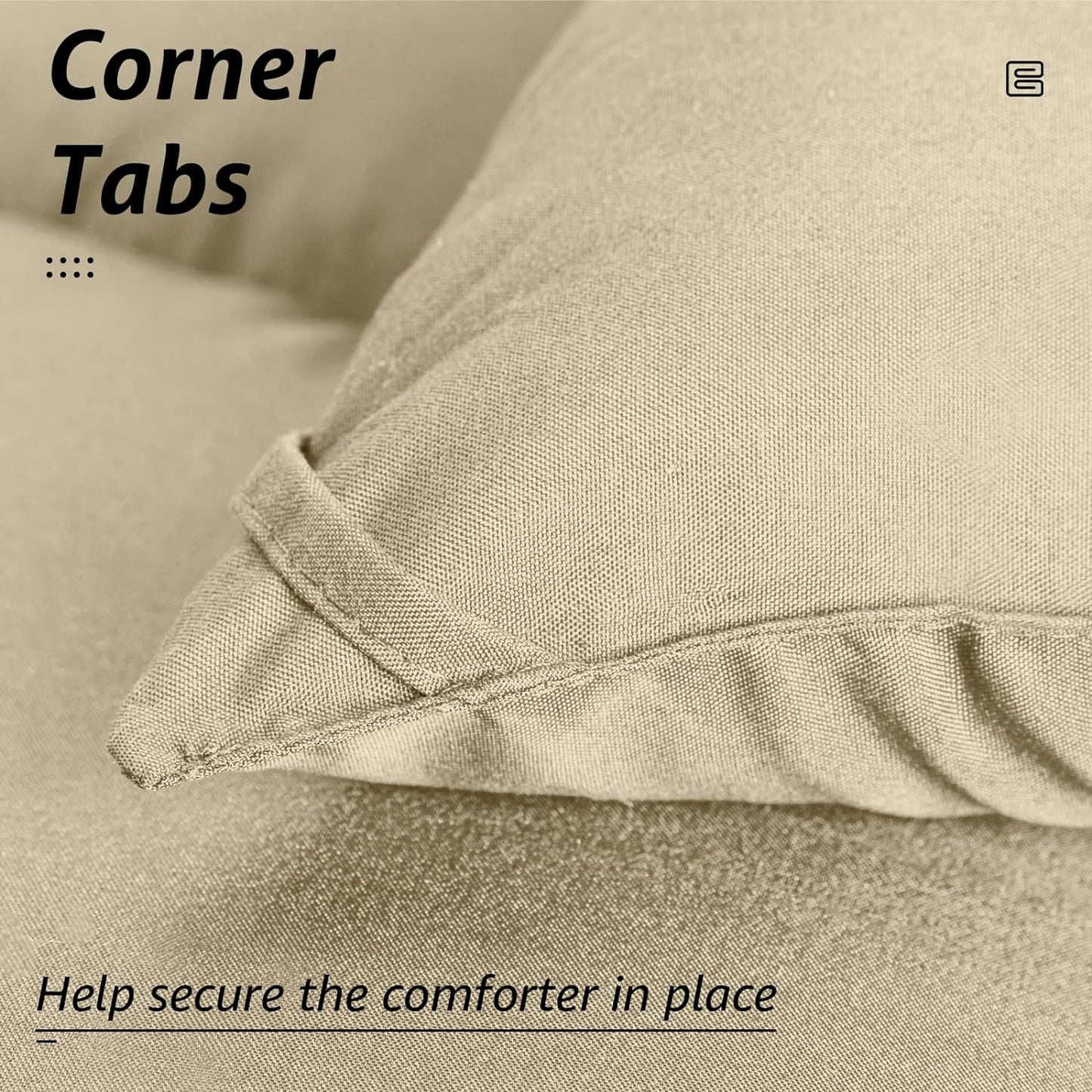 HYLEORY All Season Full Size Bed Comforter - Cooling Down Alternative Quilted Duvet Insert with Corner Tabs - Winter Warm - Machine Washable - Beige