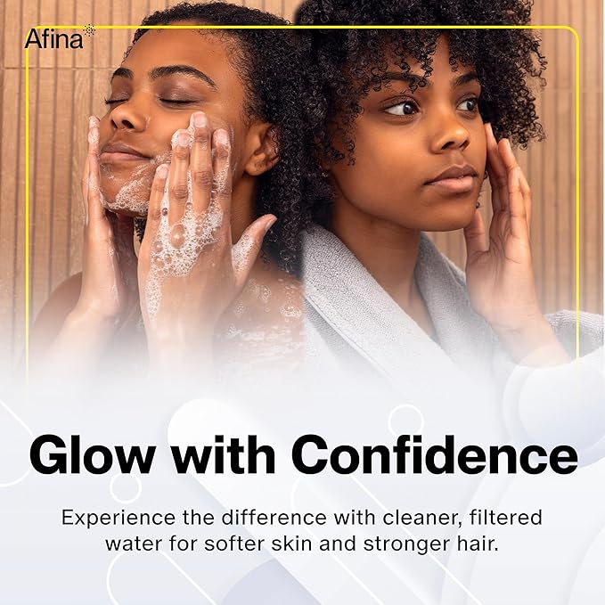 Afina Filtered Shower Head, Shower Filter for Hard Water | Improves Skin & Hair by Removing Chlorine & Toxic Chemicals from Hard Water | High Pressure Shower Filter Head Water Filter (Brushed Nickel)
