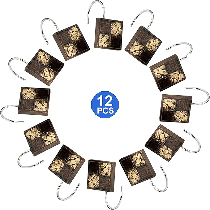 Zahari Home 13pc Safari Stripes Bathroom Shower Curtain Set Animal Print Shower Curtain & 12 Shower Curtain Hooks Luxury Southwest Shower Curtain Unique Design Rustic Shower Curtain Set