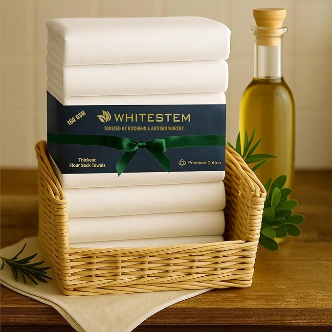 Flour Sack Towels | Tea Towel for Crafts| Kitchen Dish Cotton Blank Towel for Embroidery| Baking Bread Proofing Linen Cover| Thick Absorbent Quick Dry | 100 Pack 15"x25" Natural