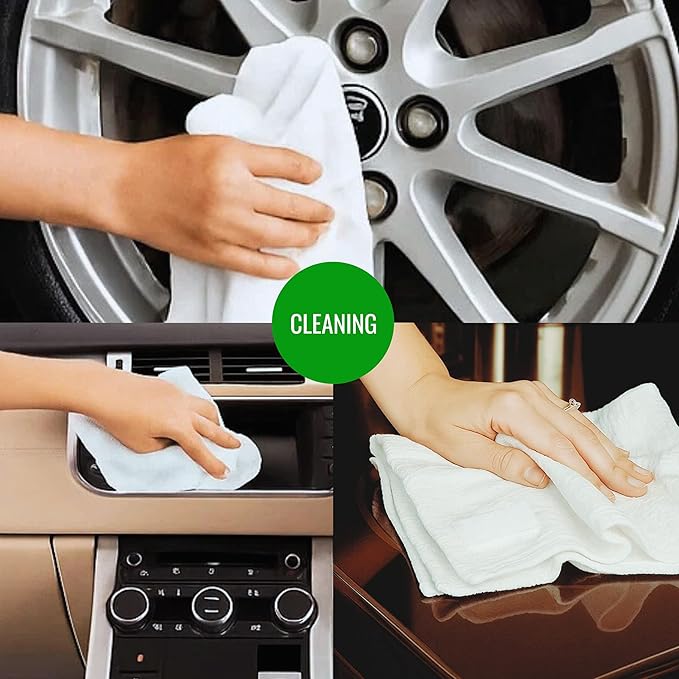 Dish Cloths Cotton| Kitchen Wash Cloth | Shop Towels Absorbent and Lint Free Flour Sack| Dishcloths for Kitchen Washing Dishes| Thick Absorbent Quick Dry Dish Rags | 50 Pack 13"x13" White